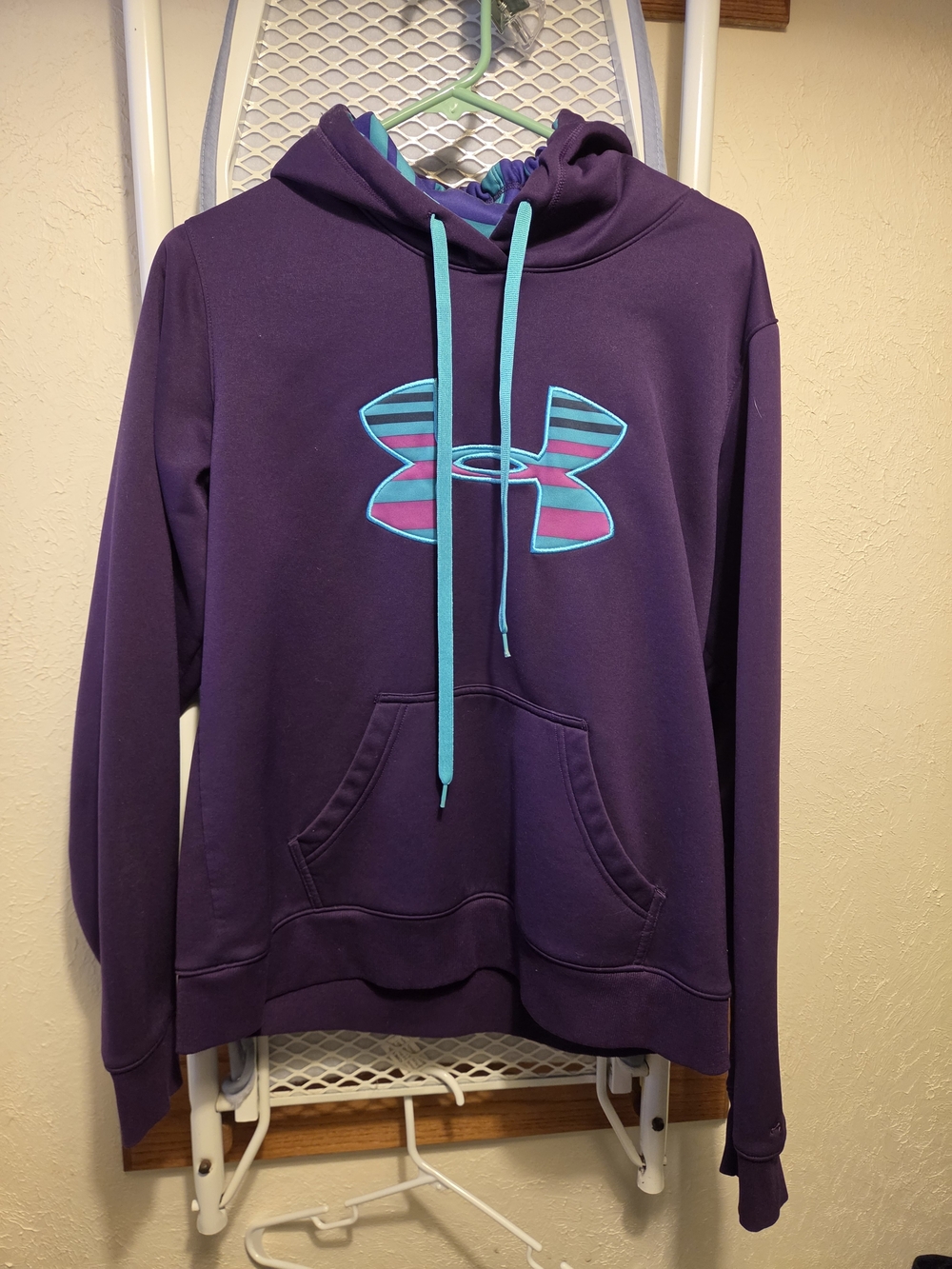 Under Armour Women's Purple Hoodie with Teal Accents